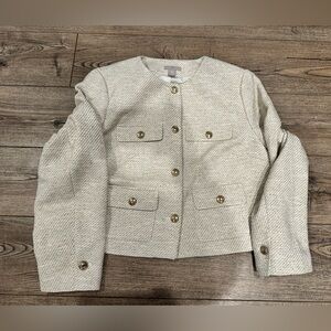 H&M Cream Blazer with Gold Buttons Large